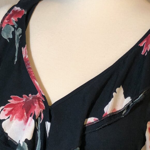 Band of Gypsies Black Floral Palazzo Romper / Jumpsuit S - Picture 7 of 13